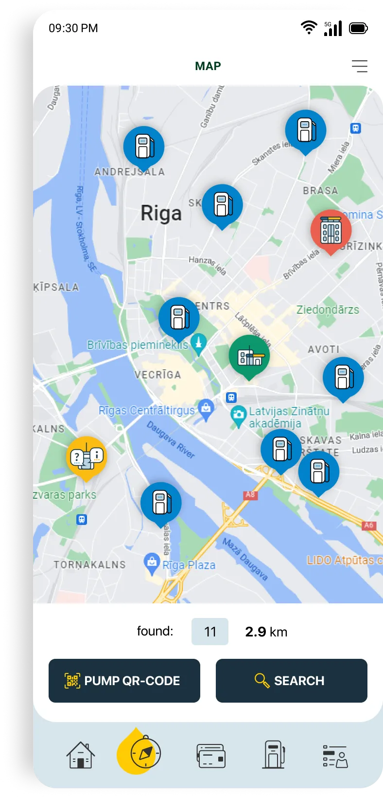 Station map in the app