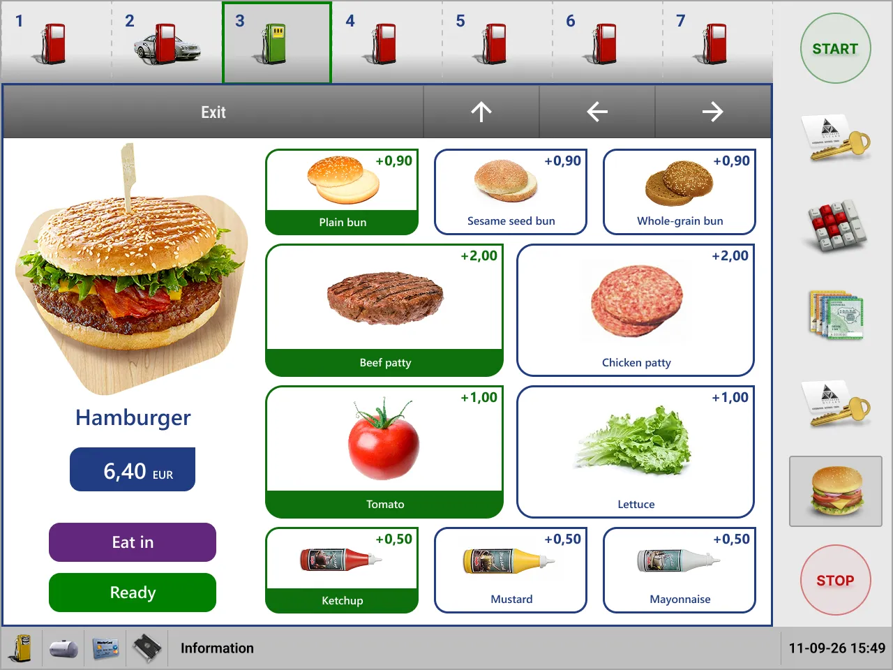The FFQ ordering system interface — 1