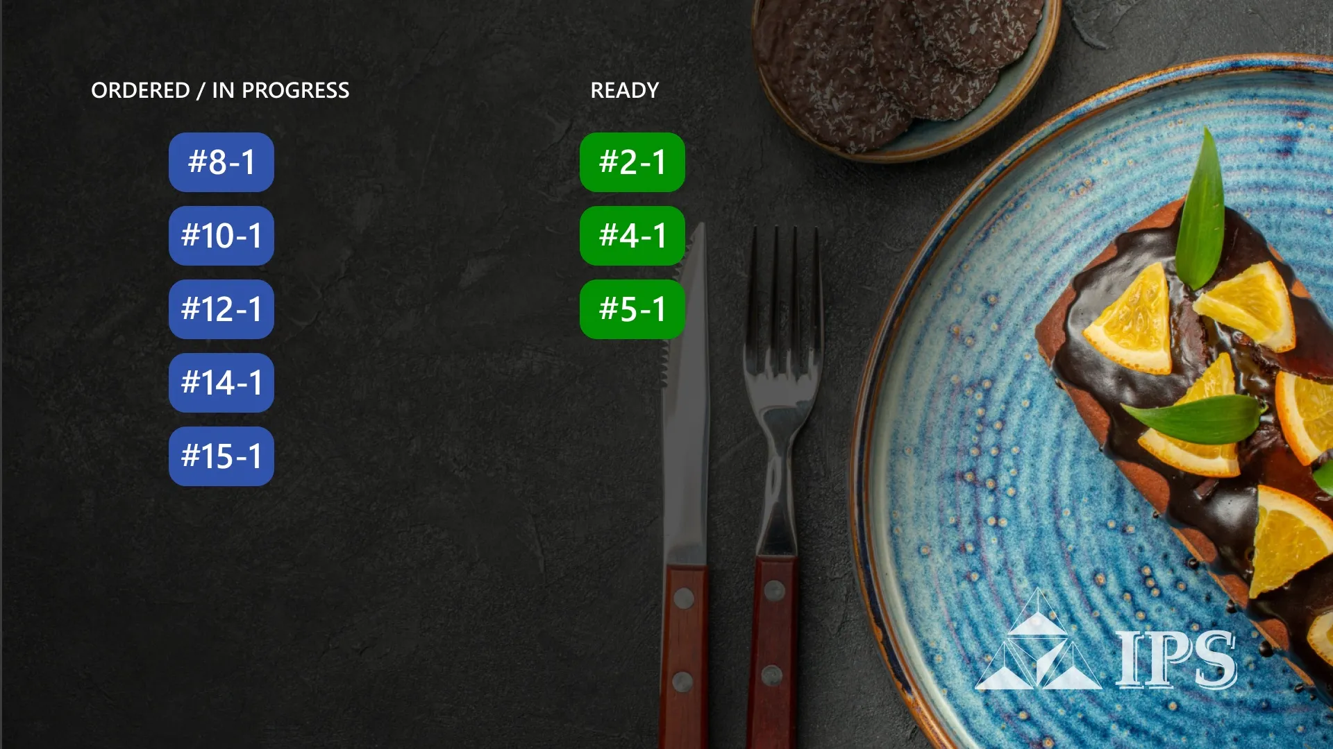 The FFQ ordering system interface — 3