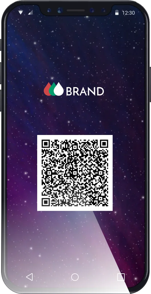 A virtual fuel card with a QR code on a phone