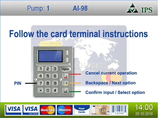 Outdoor payment terminal interface — 2